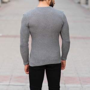 Knitted Pullover In Gray - 4
