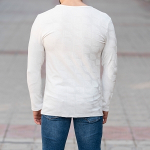 Geometric Detailed Sweatshirt In White - 4