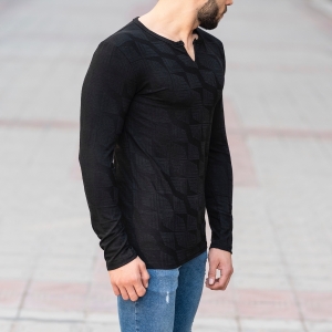 Geometric Detailed Sweatshirt In Black - 2