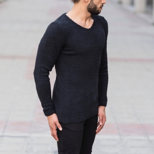 Brushed Wool Sweatshirt In Black