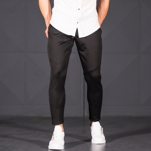 Horizonal Stitched Joggers In Black - 4