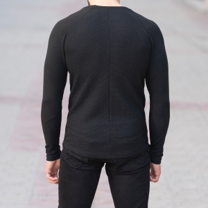 Herren Slim-Fit Sweatshirt in schwarz - 4