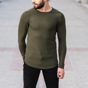 Herren Slim-Fit Sweatshirt in khaki - 1