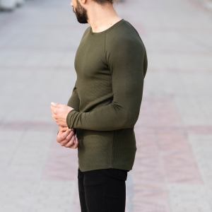 Herren Slim-Fit Sweatshirt in khaki - 3