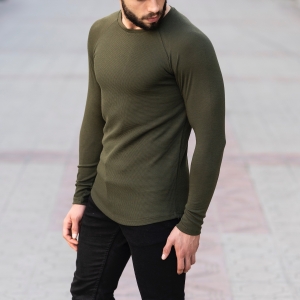 Herren Slim-Fit Sweatshirt in khaki - 4
