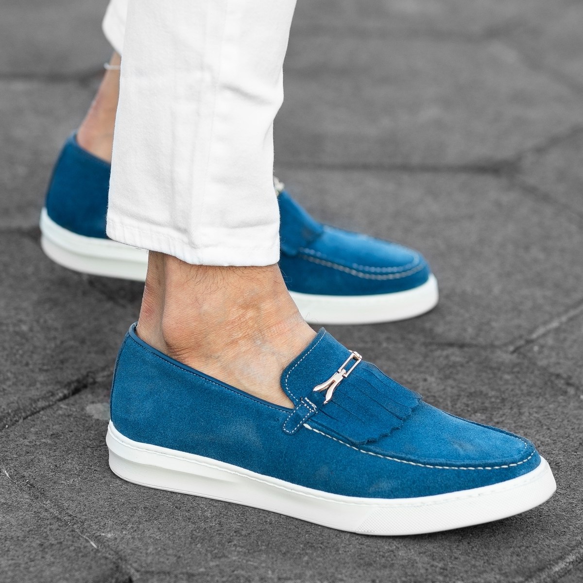 Herenschoen Loafers Instappers Blauw - 1