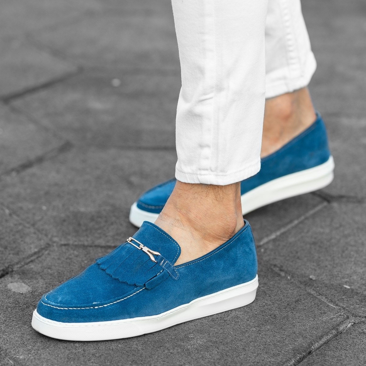 Herenschoen Loafers Instappers Blauw | Martin Valen