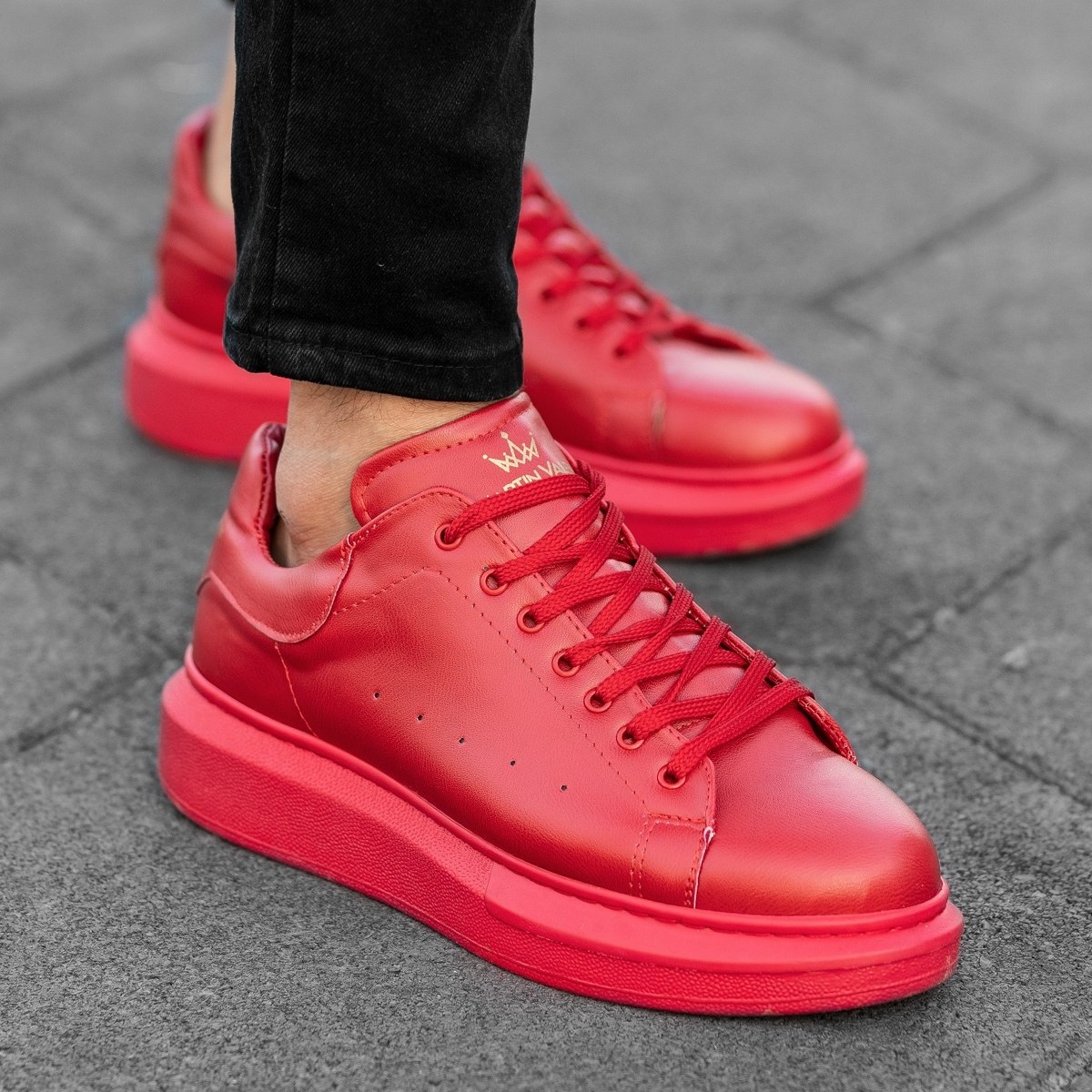 Sneakers Suela Gruesa Rojo - 2
