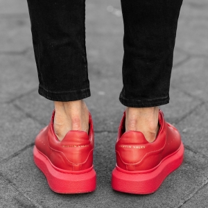 Plateau Sneakers Schuhe in rot - 4