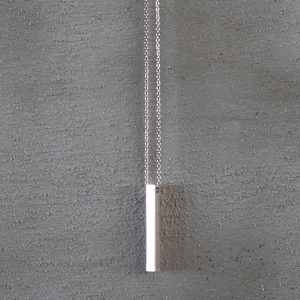Men's Column Necklace Silver - 1