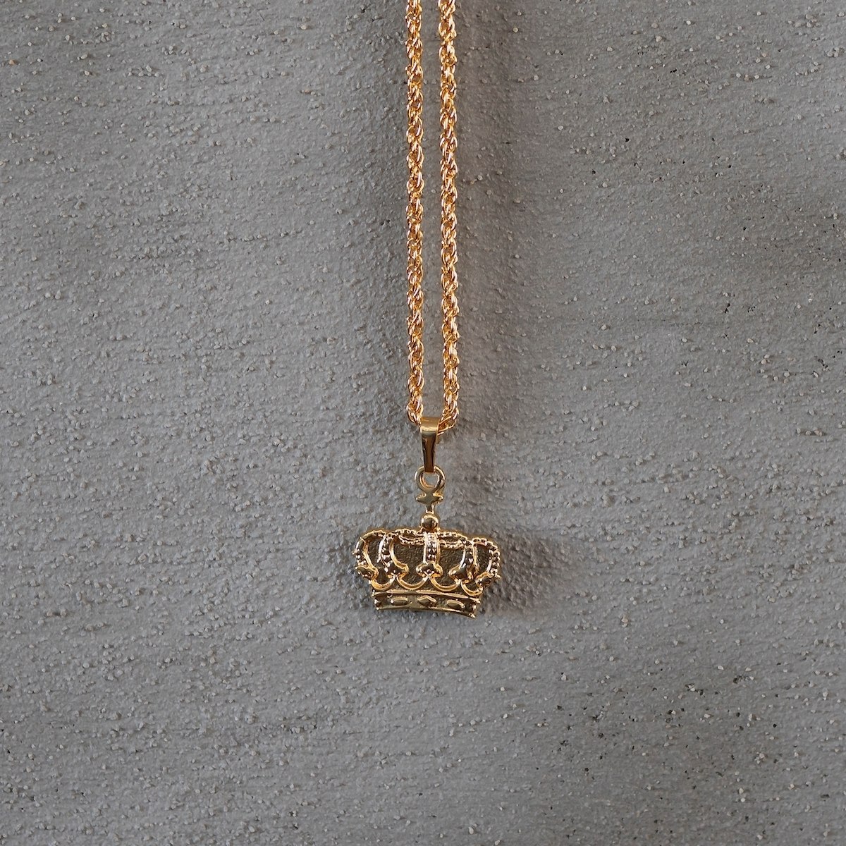 Men's Gold Crown Necklace - 1