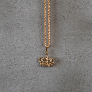 Men's Gold Crown Necklace - 1