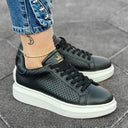 Woman Mega Side-Mesh Sneakers in Black-White (5)