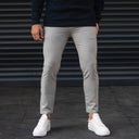 Men's Basic Plain Trousers In Gray