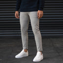 Men's Basic Plain Trousers In Gray (3)