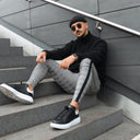 Men’s Crowned Chunky Sneakers Shoes in Black and White (10)