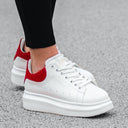 Martin Valen Women’s Chunky Sneakers in White and Red (5)