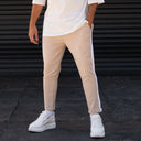 Men's Comfort Fit Pants With Side Stripes In Beige (5)