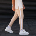 Men's Comfort Fit Pants With Side Stripes In Beige (6)