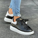 Men’s Crowned Chunky Sneakers Shoes in Black and White (4)