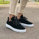 Men’s Low Top Sneakers Genuine Leather Shoes Black (5)