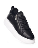 Chunky Sneakers Designer Zipper Shoes Black-White (5)