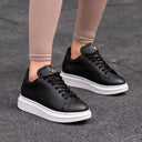Women’s Chunky Sneakers with Gold Crown in Black (4)