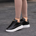 Women’s Chunky Sneakers with Gold Crown in Black (5)
