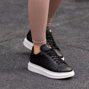 Women’s Chunky Sneakers with Gold Crown in Black (6)