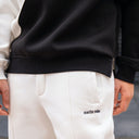 Men's Oversized Front Pintuck Jogger in White (8)