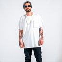 Men's Pocket Detail Oversized White T-shirt (10)