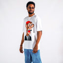 Men's Monkey Printed Oversized White T-shirt (9)