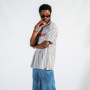 Men's Line Detail Applique Embroidered Oversized White T-shirt (10)