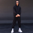 Men's Oversized Corduroy Black Tracksuit Set (6)