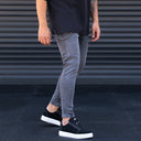 Men's Chain Detail Slim Leg Anthracite Jeans (2)