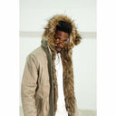 MV Parker-Style Jacket with Furry Trim in Beige (2)