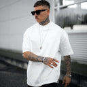 Men's Oversized Back Screen Printed White Heavy T-Shirt (13)