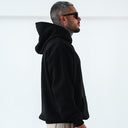 Men's Oversized Signature Detail Black Cordless Hoodie (9)