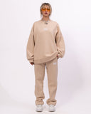 1881 3D Embroidered Oversized Designer Beige Sweatshirt Tracksuit