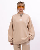 1881 3D Embroidered Oversized Designer Beige Sweatshirt Tracksuit (2)