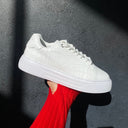 Rizz Lizz Genuine Leather Sneakers Shoes in White (7)
