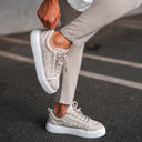Men's Low Top Sneakers Crowned Shoes Camo Creme (9)