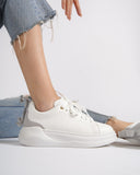 Highrise Women's Suede Belted Shoes in White (6)