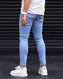 Casual Washed Slim Fit Jeans in Ice Blue (4)