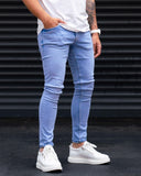 Casual Washed Slim Fit Jeans in Ice Blue (5)