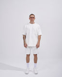 Men's Twill Short Tracksuit with Pocket Detail in White (2)