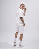 Men's Twill Short Tracksuit with Pocket Detail in White (5)