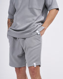 Men's Twill Short Tracksuit with Pocket Detail in Gray (2)