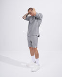 Men's Twill Short Tracksuit with Pocket Detail in Gray (8)