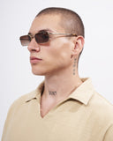 Men’s Oversized Linen Fabric Shirt with V-Neck in Beige (4)